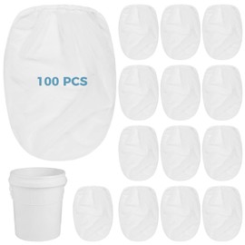 100 PCS Paint Strainer Bags, Fine Mesh Filter Bags Disposable Paint Strainer Bags, 5 Gallon Bucket Strainers with Elastic Opening Filter Bags for Paint Gardening