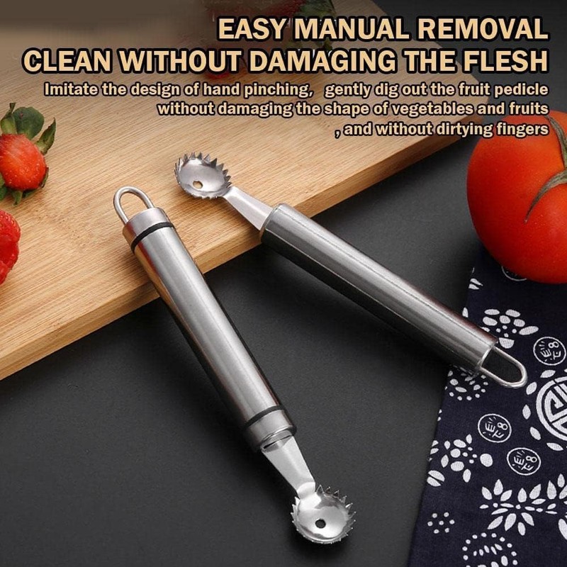 Stainless Steel Strawberry Huller and Tomato Stem Corer Tool Multi-Function