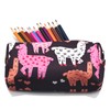 Llama Pencil Case Large Capacity Canvas Pen Bag Pouch Stationary
