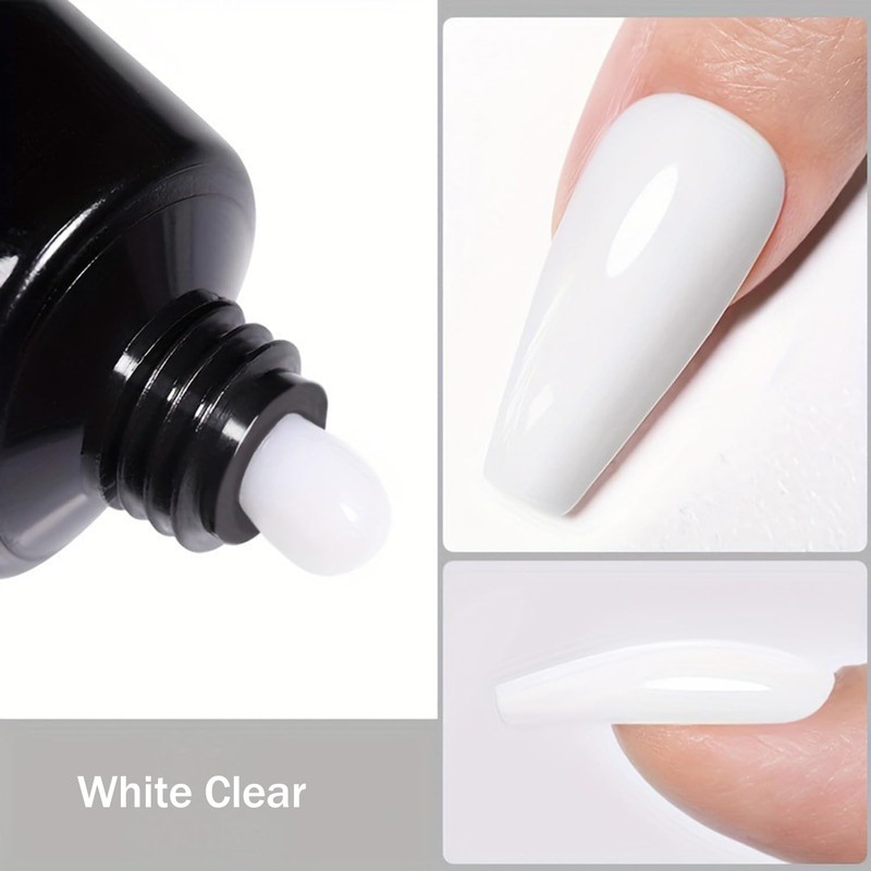 GZMAYUEN Nail Extension Gel Set Poly Nails Soft White Colours