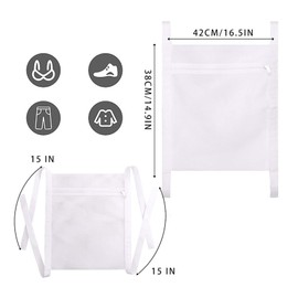 N-KONGJIAN Shoe Dryer Bag with Zipper and Strap, Reusable White Sneaker Dryer Bag, HoneyComber Mesh Dryer Sneaker Laundry Bags
