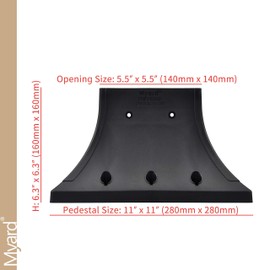 Myard PNP116060 6x6 Post Base Cover (Actual 5.5x5.5 Inches) Post Skirt Flange with Stainless Steel Screws, Post Bracket for Deck Porch Handrail Railing Support Trim Post Anchor (Qty 1, Black)
