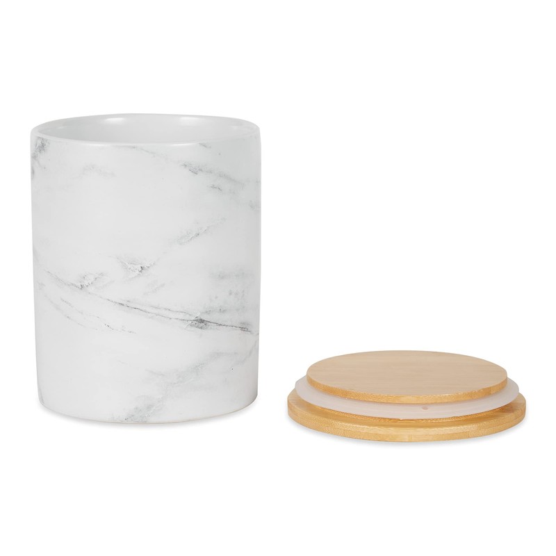 DII Kitchen Accessories Collection Ceramic, Canister Set, White Marble, 3