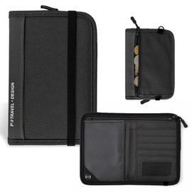 P.travel Passport Holder for Travel, RFID Blocking Passport Wallet with Adjustable Shoulder Strap, Holds 3 Passports, 4 Card Slots & AirTag Slot, Lightweight Travel Essentials for Men & Women