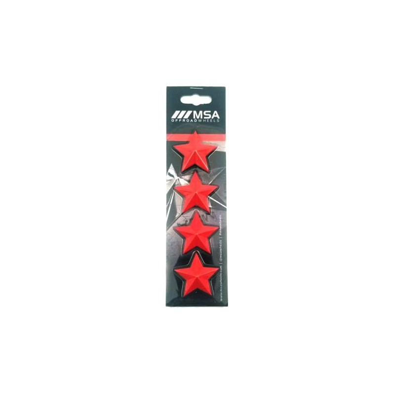 Set of 4 MSA Red Stars (Fits All MSA Wheel