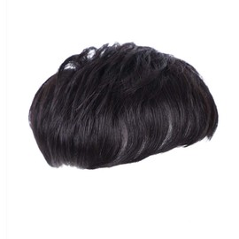 AISIHAIR Hair Piece Wig, Men's Wig, Men's Hair Extension, Black, Breathable, Short, Top Cover, With Bangs