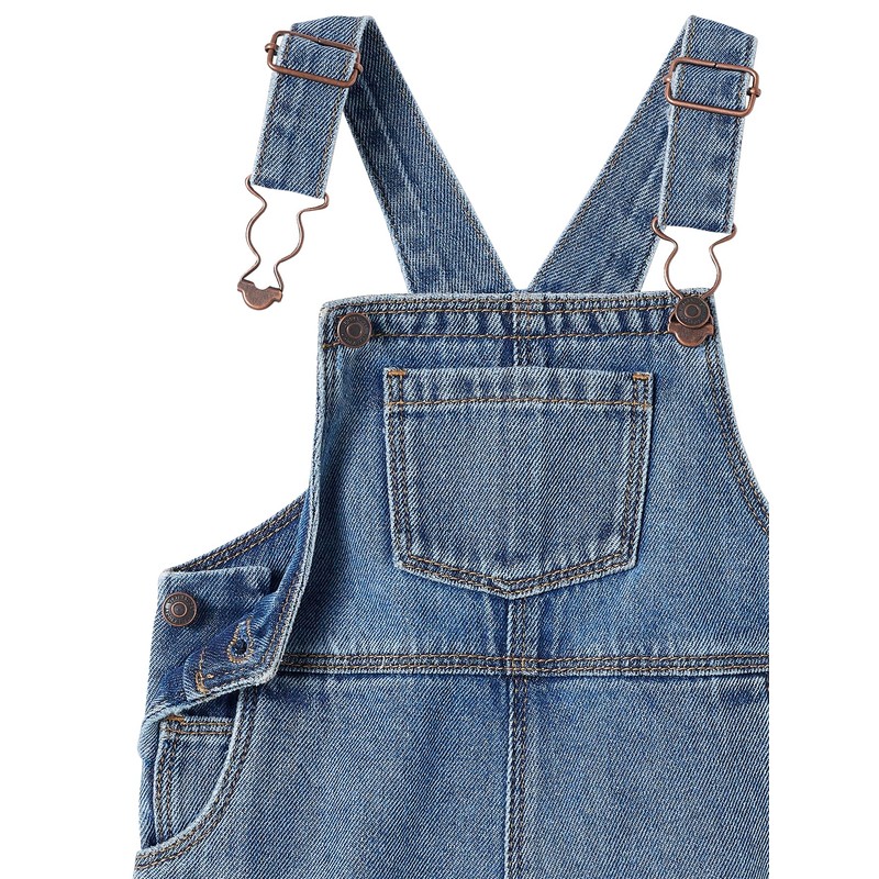 Vertbaudet Boys Baby Denim Dungarees, blue, 74