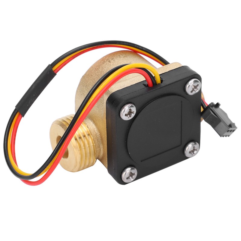 G1/2in Male Water Flow Sensor Counter Brass Hall Flowmeter DC