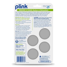 Plink-9024 Summit Brands Washer and Dishwasher Freshener Cleaner, 4 Tabs, Yellow, 1 Count (Pack of 8)