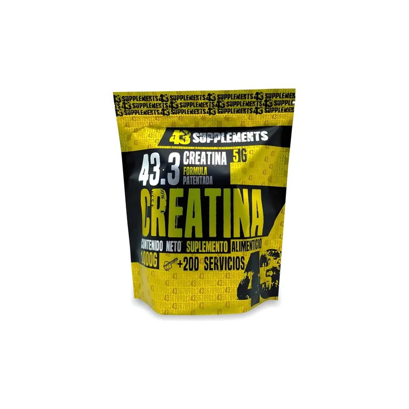 Creatina Monohidratada 1kg 43 Supplements | 200 Servicios | Alto