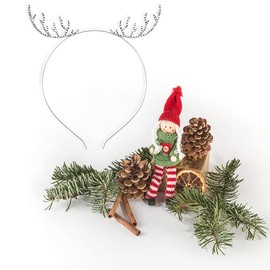 Reindeer Antlers Headband for Christmas Party Hair Accessories for Women Men Silver Antlers Christmas Headband for Teens Christmas Tiara for Easter Party