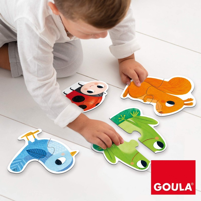 Goula 53173 6 Animal Shaped Puzzles, 2 Pieces, Multi-Colour, One