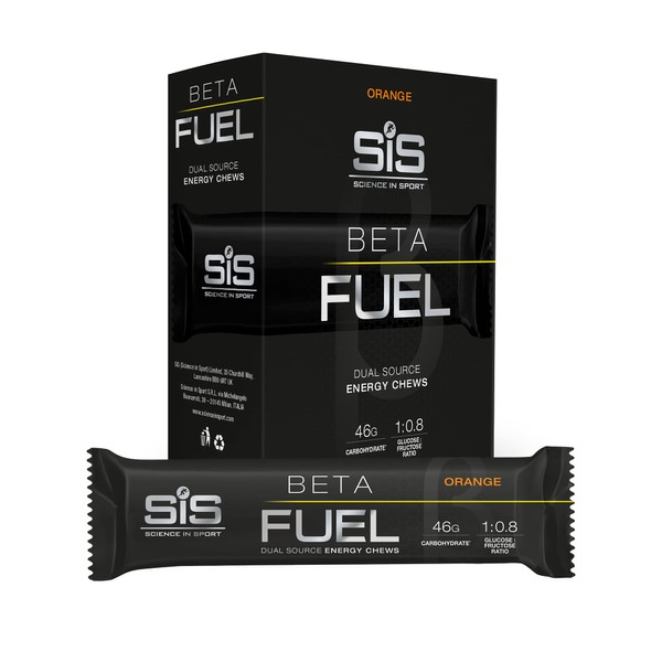 Science in Sport Beta Fuel Dual Source Energy Chews, Energy Bars, Orange Flavour, 46g of Carbs, 60g Bar (6 Pack)