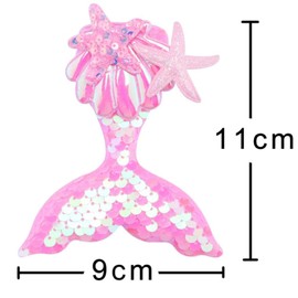 6 Pcs Mermaid Hair Clips Sequins Fish Tail Hairpin Starfish Sequin Hair Accessories Multicolor Sparkling Hair clips Hair Accessories for Women and Girls