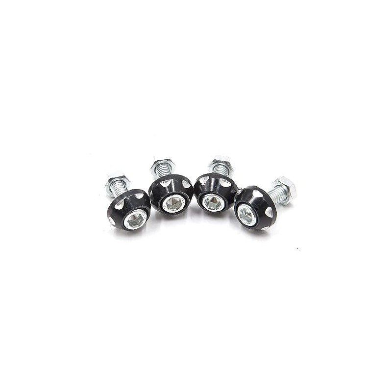 MACHSWON 4Pcs Black Aluminum Alloy Decorative License Plate Bolt Screw