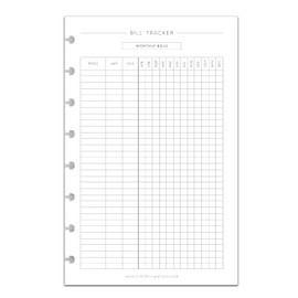 BetterNote Finance Refill Forms for Disc Notebooks, Fits Levenger Circa, Happy Planner, Staples Arc, TUL, Discbound (Bill Tracker, 8-Disc, 5.5"x8.5")