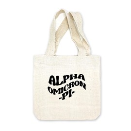 sockprints Mod Design Alpha Omicron Pi Mini Tote Bag - Gift Tote Bags for Sorority - Mini Goodie Bag - Sorority Gift Bag