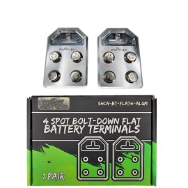 sky high car audio SHCA Flat 4 Spot Aluminum Battery Terminals Bolt Down