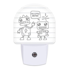 sndheke Cartoon Dinosaur Robots Night Light Plug into Wall, Cute Robot Dusk to Dawn Night Light Plug in,0.5w Energy Saving Sleep Friendly Night Light for Kids Boys Girls Home Decor