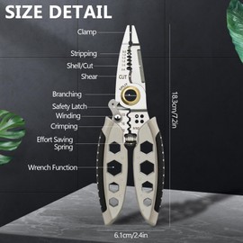 Wire Stripper 3-in-1 Wire Stripping Tool Electrician Multifunctional Wire Stripper Portable Crimping Tool Automatic Professional Wire Stripping Tool