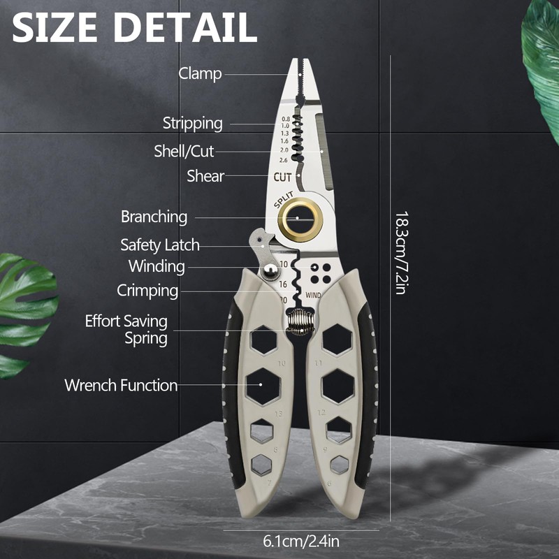 Wire Stripper 3-in-1 Wire Stripping Tool Electrician Multifunctional Wire Stripper