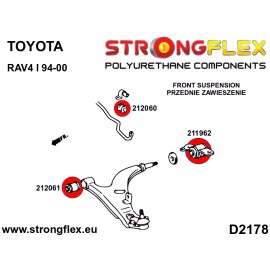 Strongflex PU Front Control Arm – Front Bushing Sport 212061A fits Toyota RAV4 (96-03)