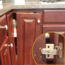 Hinge Mounting Plate, Cabinet Hinge Repair Plate with Hole, Concealed Kitchen Cupboard Door Hinge Repair Brackets for Wood Furniture(2 PCS)