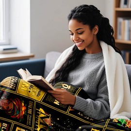 OAKZIUE African American Mom Gifts from Daughter, Mom Gifts for Black Women Mother, Afro Americans Birthday Gift for Moms Blanket 60"x50", Afro Moms Gift Ideas for Mothers Day Christmas