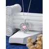 HVQP Heart Pink Tourmaline Necklace for Women - 925 Sterling
