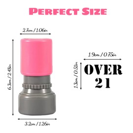 3 Pack Over 21 Stamp,Hand Stamps for Party Event,Self-Ink Drink Stamp Perfect for Parties, Festivals,and Bar Crawls