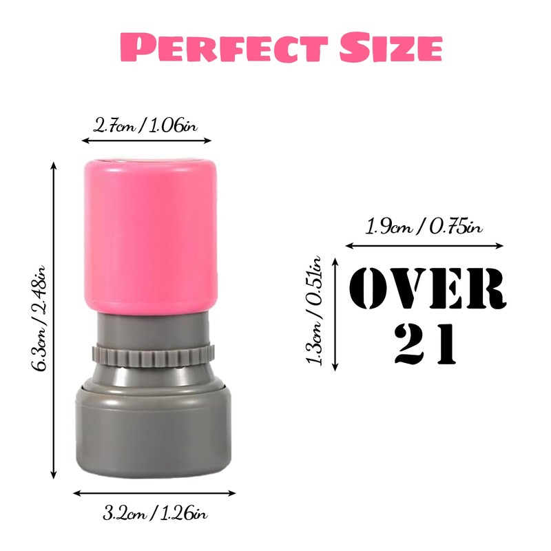 3 Pack Over 21 Stamp,Hand Stamps for Party Event,Self-Ink Drink