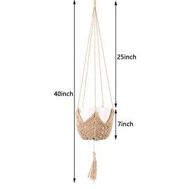 BetterJonny 3 Packs Handwork Plant Hangers, 40" Hanging Planter Flower Pots Holder Stand Gardening Weaving Flowerpot Net Pocket Hemp Rope Hanging for Indoor Outdoor Home Decor Plant Flower Pots
