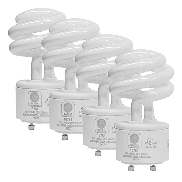 SLEEKLIGHTING - 13Watt GU24 Base 2 prong light bulbs- UL