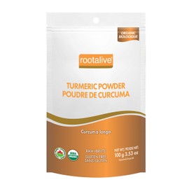 Rootalive - Turmeric Powder, Organic Turmeric Curcumin Powder, Superfood Powder & A Culinary Spice, Vegetarian, Sugar-Free, Gluten-Free, 100 grams