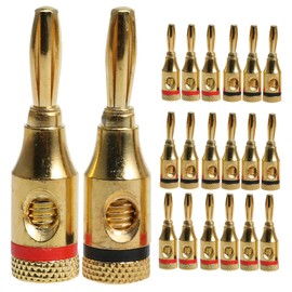 FELTECHELECTR 20pcs Gold Plated Banana Speaker Connectors Speaker Wire Plugs for Home Theater Professional Stages Durable Stable Connection for Experience
