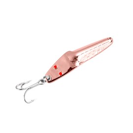 Al's Goldfish Lure Co. Lil' 49er Ice Jig - IFN50 Ice Fishing Jig with Treble Hook Off The Nose. Jigging Lure for Crappie, Perch, Panfish, Trout and Bass - 1/4 oz. 1-3/4", Copper