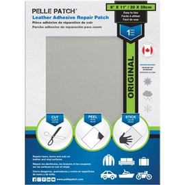 Pelle Patch - Leather Repair Kits - 25 Colors Available - Original 8x11 - Light Grey
