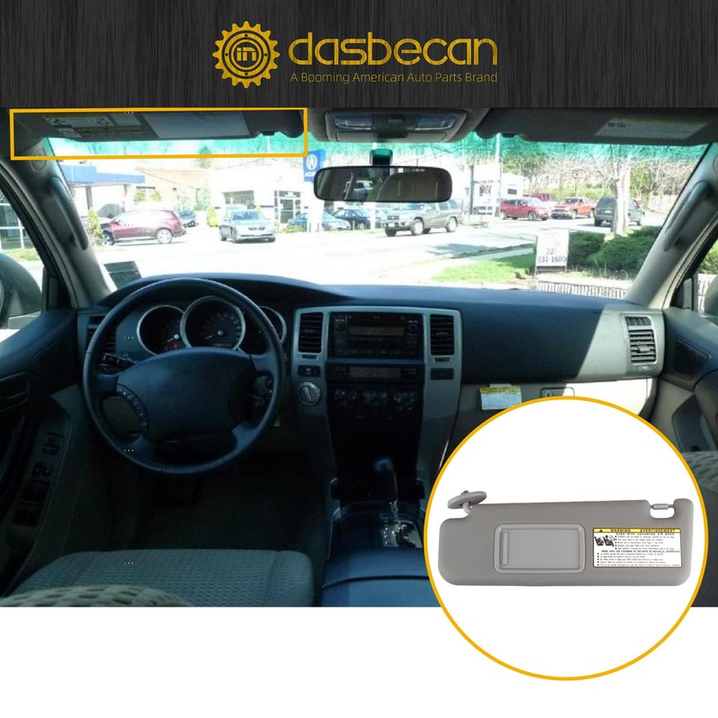 Dasbecan Gray Left Driver Side Sun Visor Compatible with Toyota