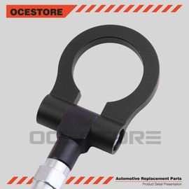 OCESTORE Track Racing Style Tow Hook Towing Eye CNC Aluminum Screw On Front Rear Bumper Replacement for 3 Series E36 E46 E90 E91 E92 E93 318 320 323 325 328 330 335 M3 1992 to 2012 (Black)