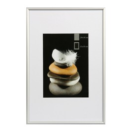 AL-62 Metal Picture Frame 10 x 15 to 40 x 50 cm with Mount Aluminium Colour: Silver Matt Format: 10 x 15