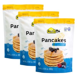 KARAVANSAY PANCAKES, CREPES AND WAFFLES MIX, pack of 3 x 52,91 oz, GLUTEN FREE CERTIFIED, no egg added, no sugar added, fluffy, no salt added, KOSHER,ideal to have breakfast, easy to make, VEGAN FRIENDLY, no artificial flavors