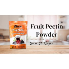 Fit Lane Nutrition Fruit Pectin Powder for Low or No Sugar Jams and Jellies. Bulk Powder 1 LB.