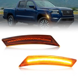 VYNTRAL Front Side Marker Light Compatible with Nissan 2022-up Gen3 Frontier, [DOT Certified] [IP67 Waterproof] Amber LED Sidemarker Lamp, 2 PCS, Amber Lens