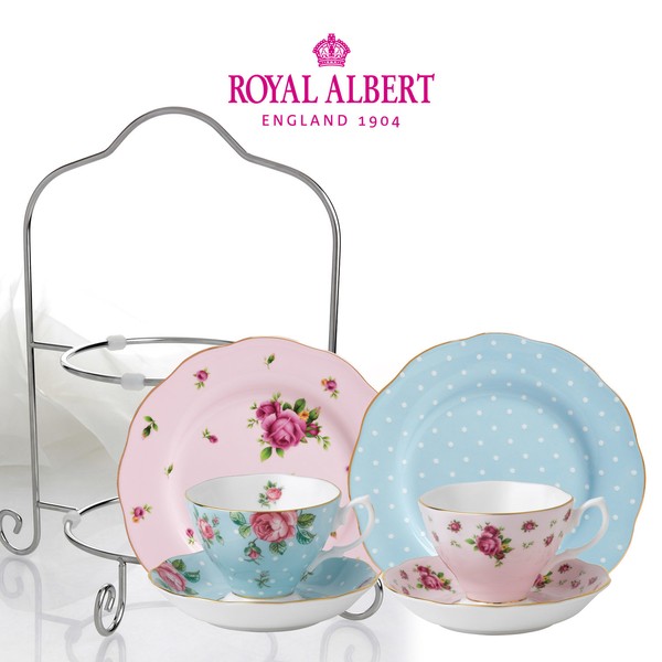 Royal Albert New Imperial Rose 2-Piece Tea Set (Optional), Polka