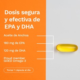 Nutravia Omega 3 Fish Oil 1000 mg Vitaminas para Mujeres y Hombres - Aceite de Pescado de Anchoa Ácidos Grasos Omega-3 180mg EPA y 120mg DHA Suplementos Alimenticios - 100 Cápsulas