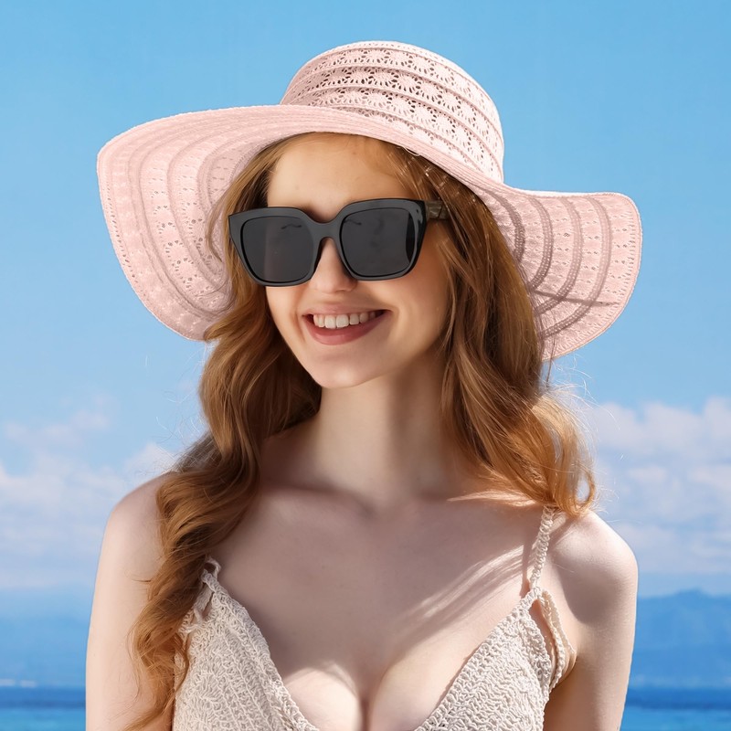 Procity Foldable Straw Hat Women's Sun Hat UV Protection Beach