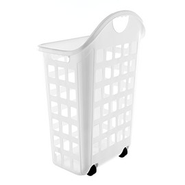 United Solutions LN0435 2 Bushel Rolling Hamper in White