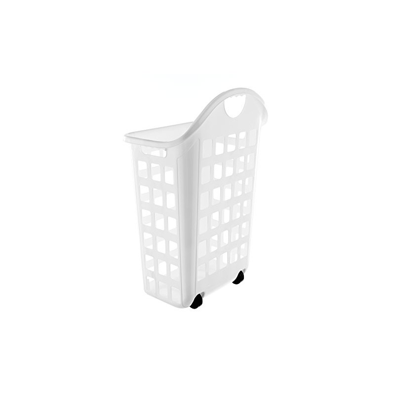 United Solutions LN0435 2 Bushel Rolling Hamper in White