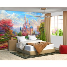 Fightal - Castle Mural Large Wallpaper for Living Room Bedroom (Papel tapiz para pared de habitatacion) 108" x 75" (It's not Peel and Stick)
