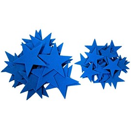 Playfully Ever After 1.5 and 3 inch Combo Size Felt Star Stickers 46pc (Blue)